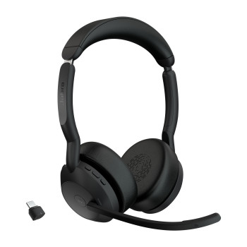 Jabra Evolve2 55 Zestaw słuchawkowy Bezprzewodowy Opaska na głowę Biuro centrum telefoniczne Bluetooth Podstawka do ładowania