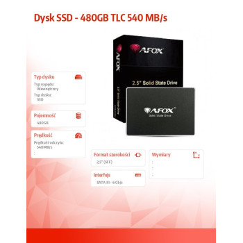 Dysk SSD - 480GB TLC 540 MB/s