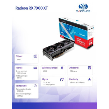 Karta graficzna Radeon RX 7900 XT Pulse 20GB GDDR6 320bit 2DP/2HDMI