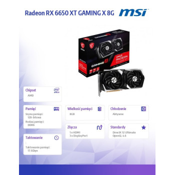 Karta graficzna Radeon RX 6650 XT GAMING X 8G 128bit GDDR6 3DP/HDMI