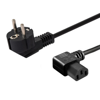 Kabel zasilający Schuko (M) kątowy - IEC C13, kątowy 1,2m CL-115