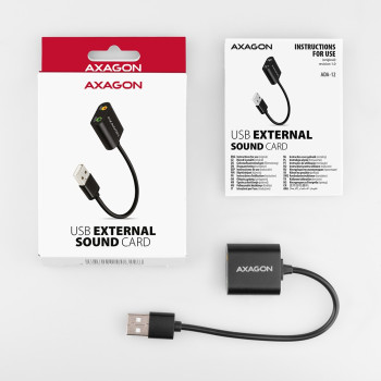 ADA-12 Zewnętrzna karta dzwiękowa USB 2.0 48kHz/16-bit stereo, metal, kabel USB-A 15 cm