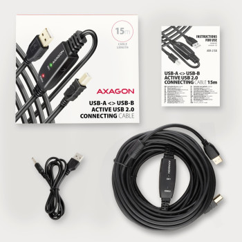 ADR-215B USB 2.0 A-M - B-M aktywny kabel połączeniowy/wzmacniacz 15m