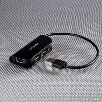 Hub HUE-X4B 4-portowy USB 2.0 kabel 20cm Czarny