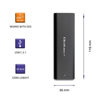 Obudowa kieszeń do dysków M.2 SATA SSD NGFF USB typ C