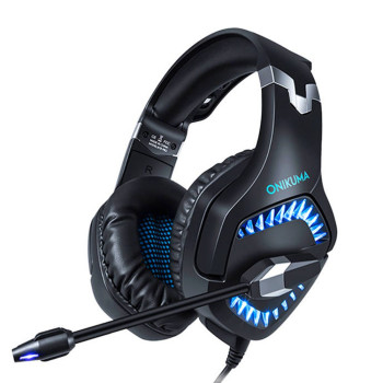 Słuchawki gamingowe K1 PRO czarno-niebieskie (przewodowe)