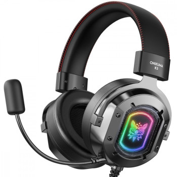Słuchawki gamingowe K3 RGB czarne (przewodowe)