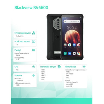 Smartfon BV6600 4/64GB 8580 mAh DualSIM czarny