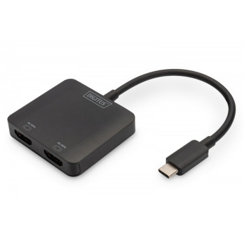 Hub/Koncentrator 2-portowy USB Typ C/2x HDMI 4K/60Hz HDR HDCP 2.2 MST