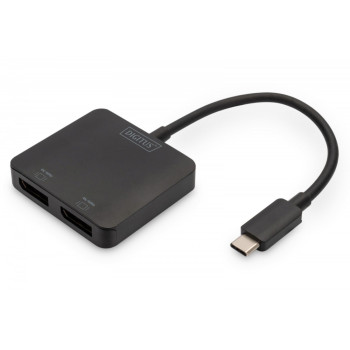 Hub/Koncentrator wideo 2-portowy USB Typ C/2x DisplayPort 4K/60Hz HDR HDCP 2.2 MST
