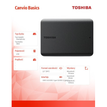 Dysk zewnętrzny Canvio Basics 2.5 4TB USB 3.2 2022