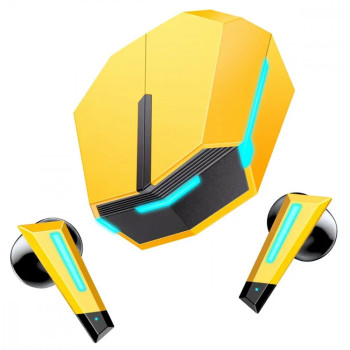 Słuchawki bezprzewodowe douszne gamingowe T32 żółte