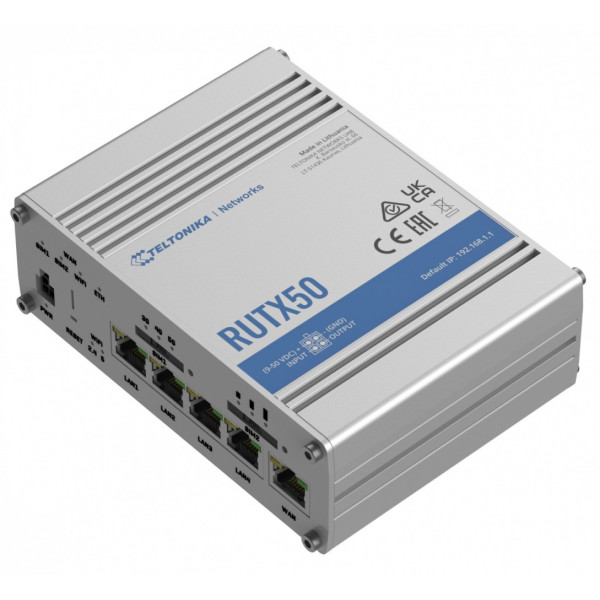 Router 5G RUTX50 Dual Sim, GNSS, WiFi, 4xLAN, USB2.0 Router 5G RUTX50 Dual Sim, GNSS, WiFi, 4xLAN, USB2.0