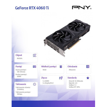 Karta graficzna GeForce RTX 4060 Ti 16GB Verto Dual Fan DLSS 3
