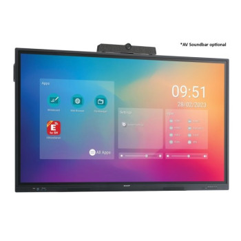 Sharp PN-LC752 Płaski panel Digital Signage 190,5 cm (75") LCD Wi-Fi 450 cd m² 4K Ultra HD Czarny Ekran dotykowy Procesor