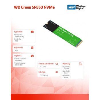 Dysk SSD Green 1TB M.2 2280 SN350 NVMe PCIe