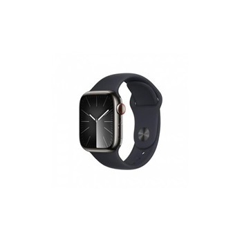 APPLE Watch Series 9 GPS + Cellular 41mm Graphite Stainless Steel Case with Midnight Sport Band - M/L