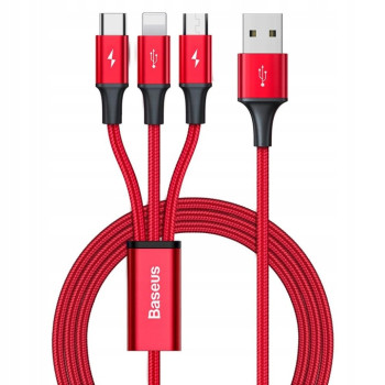 CABLE USB TO 3IN1 1.2M/RED...