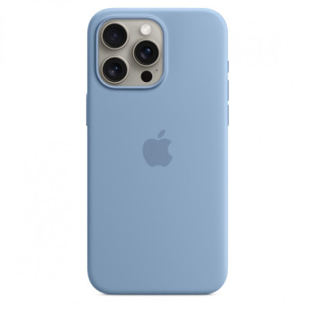 Etui silikonowe z MagSafe do iPhonea 15 Pro Max - zimowy błękit