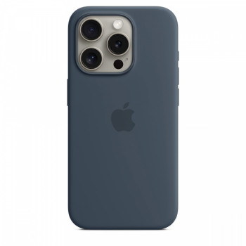 Etui silikonowe z MagSafe do iPhonea 15 Pro - sztormowy błękit