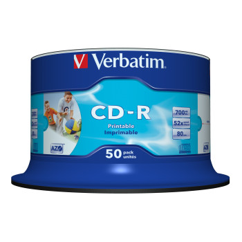 Verbatim CD-R AZO Wide Inkjet Printable no ID 700 MB 50 szt.