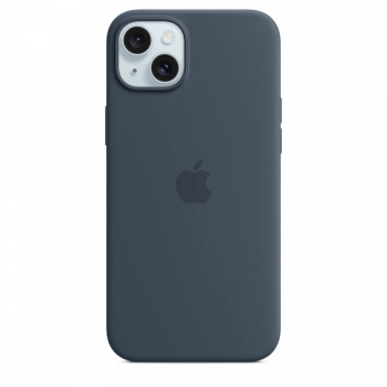 Etui silikonowe z MagSafe do iPhonea 15 Plus - sztormowy błękit