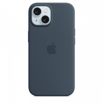 Etui silikonowe z MagSafe do iPhonea 15 - sztormowy błękit