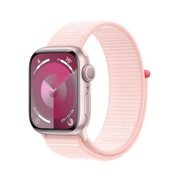 Watch Series 9 GPS, 45mm Koperta z aluminium w kolorze różowym z opaską sportową w kolorze jasnoróżowym