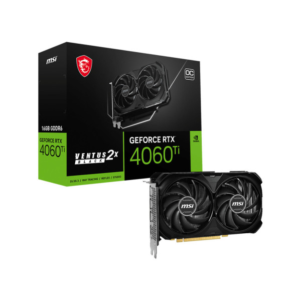 MSI GEFORCE RTX 4060 TI VENTUS 2X BLACK 16G OC karta graficzna NVIDIA 16 GB GDDR6 MSI GEFORCE RTX 4060 TI VENTUS 2X BLACK 16G OC karta graficzna NVIDIA 16 GB GDDR6