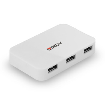 Lindy 43143 huby i koncentratory USB 3.2 Gen 1 (3.1 Gen 1) Type-A 5000 Mbit s Biały