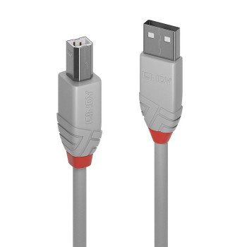 Lindy 36683 kabel USB 2 m USB 2.0 USB A USB B Szary