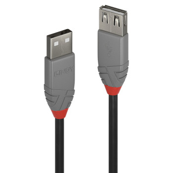 Lindy 36701 kabel USB 0,5 m USB 2.0 USB A Czarny, Szary