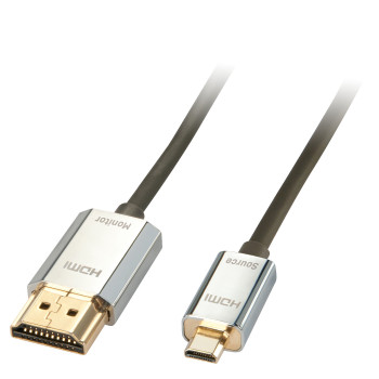Lindy 41678 kabel HDMI 3 m HDMI Typu A (Standard) HDMI Typu D (Micro) Czarny, Chrom, Złoto