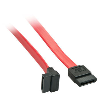 Lindy 33351 kabel SATA 0,5 m SATA 7-pin Czarny, Czerwony