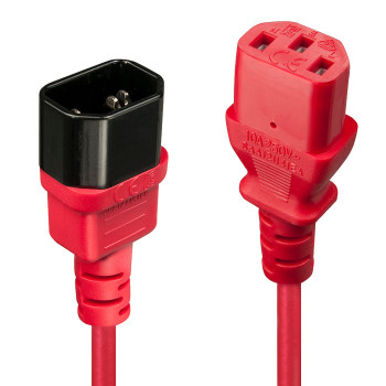 Lindy 30477 kabel zasilające Czarny, Czerwony 1 m C14 panel C13 panel