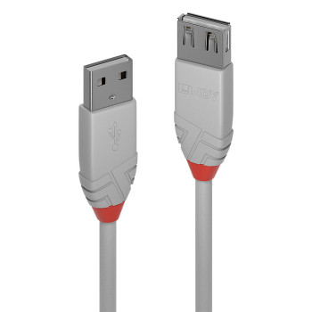 Lindy 36712 kabel USB 1 m USB 2.0 USB A Szary