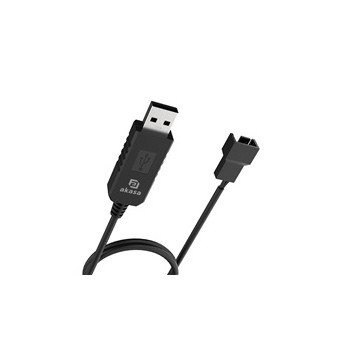 AKASA kabel USB na 3-pin / 4-pin, 5V na 12V adaptér pro ventilátory, 60 cm