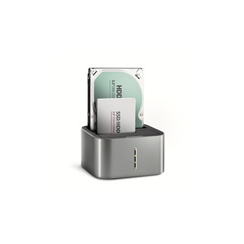 AXAGON ADSA-DC, USB-C 5Gbps - 2x SATA 6G 2.5"/3.5" SSD/HDD CLONE DUAL stacja dokująca