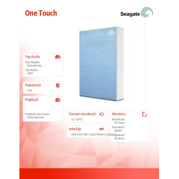 Dysk One Touch 5TB 2,5 STKZ5000402 Niebieski