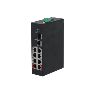 Dahua Technology PFS3110-8ET-96-V2 łącza sieciowe Nie zarządzany Fast Ethernet (10 100) Obsługa PoE 10U Czarny