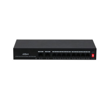Dahua Technology PoE DH-PFS3010-8ET-65 łącza sieciowe Fast Ethernet (10 100) Obsługa PoE Czarny