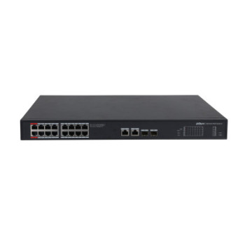 Dahua Technology PoE PFS3220-16GT-240 łącza sieciowe Nie zarządzany L2 Gigabit Ethernet (10 100 1000) Obsługa PoE Czarny