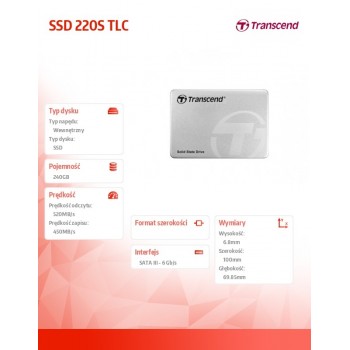 Dysk SSD 2,5" 220S TLC 240GB SATA3 500/330 MB/s