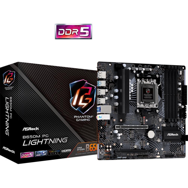 MB AMD B650 SAM5 MATX/B650M PG LIGHTNING ASROCK MB AMD B650 SAM5 MATX/B650M PG LIGHTNING ASROCK