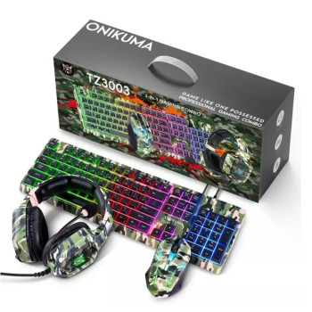 Zestaw TZ3003 RGB: mysz, klawiatura, słuchawki zielone camo