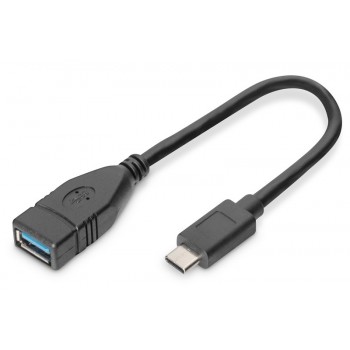 Kabel adapter USB 3.1 Gen 1 SuperSpeed OTG Typ USB C/USB A M/Ż 0,15m Czarny