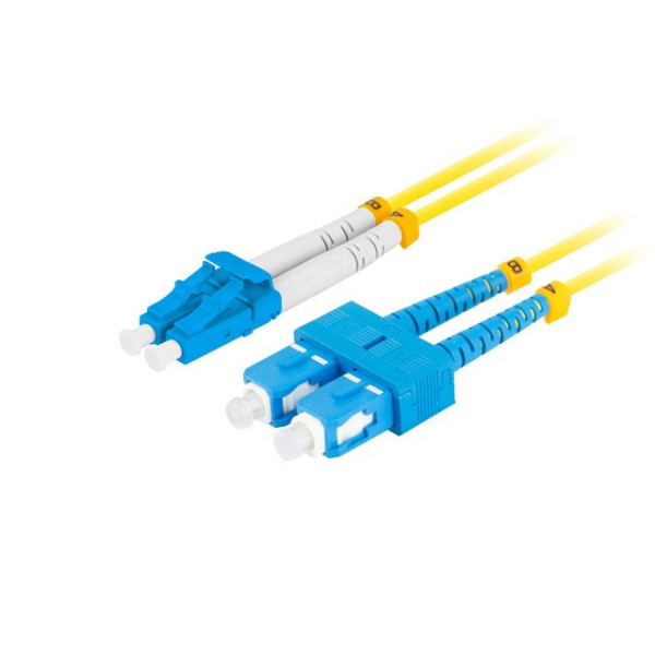 Patchcord światłowodowy sm sc/upc-lc/upc duplex 3.0mm lszh g657a1 0.5 m żółty Patchcord światłowodowy sm sc/upc-lc/upc duplex 3.0mm lszh g657a1 0.5 m żółty