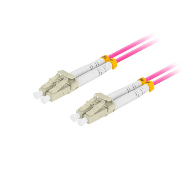 Patchcord światłowodowy mm lc/upc-lc/upc duplex 3.0mm om4 50/125 0.5m fioletowy Patchcord światłowodowy mm lc/upc-lc/upc duplex 3.0mm om4 50/125 0.5m fioletowy