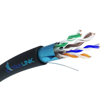 Kabel sieciowy CAT5E FTP(F/UTP) V2 zewnętrzny 100m skrętka