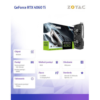 Karta graficzna GeForce RTX 4060 Ti TWIN EDGE 16GB GDDR6 128bit 3DP